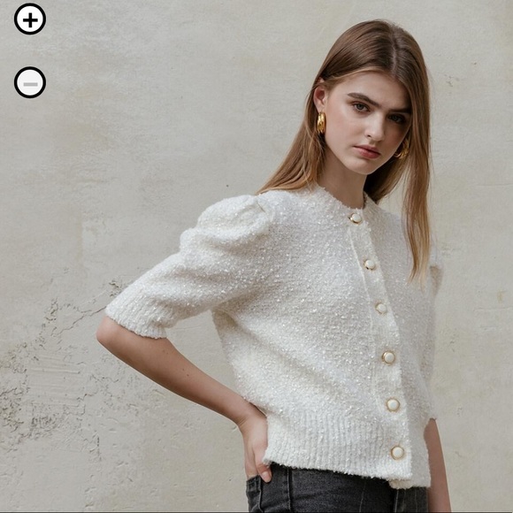 (Brand new)WConcept wool puff half sleeve cardigan - Picture 3 of 5